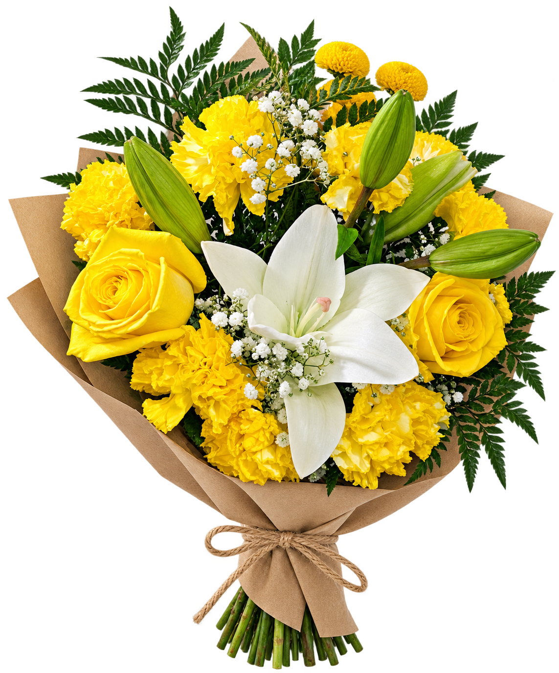 White Lily & Rose & Carnation Bouquet