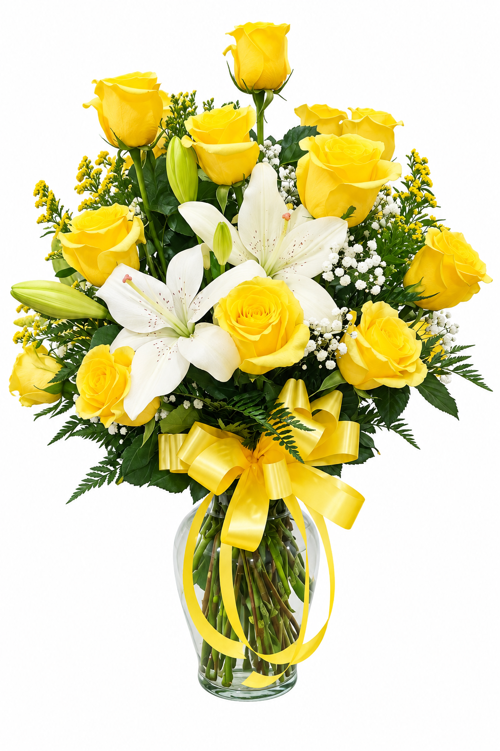 Golden Rose Vase Arrangement