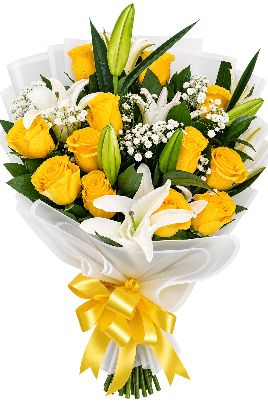 Golden Roses & Lilies Bouquet